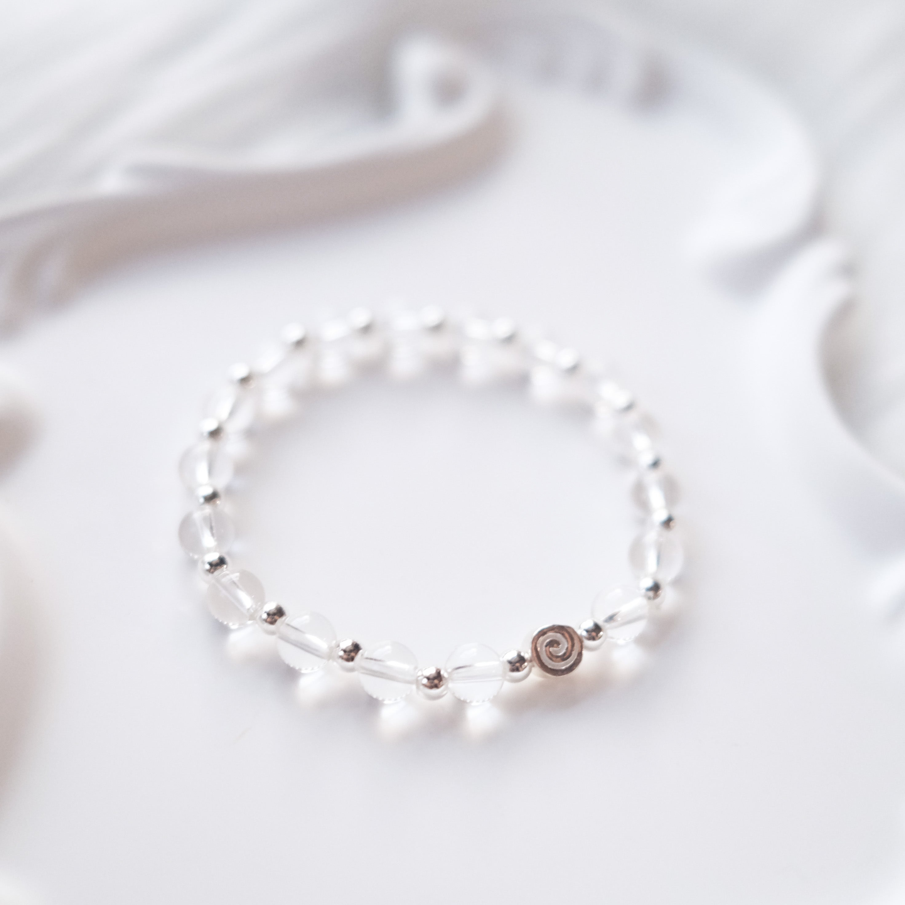 Spiral Anchor – Clear Quartz Silver Bracelet | the Spiral Collection