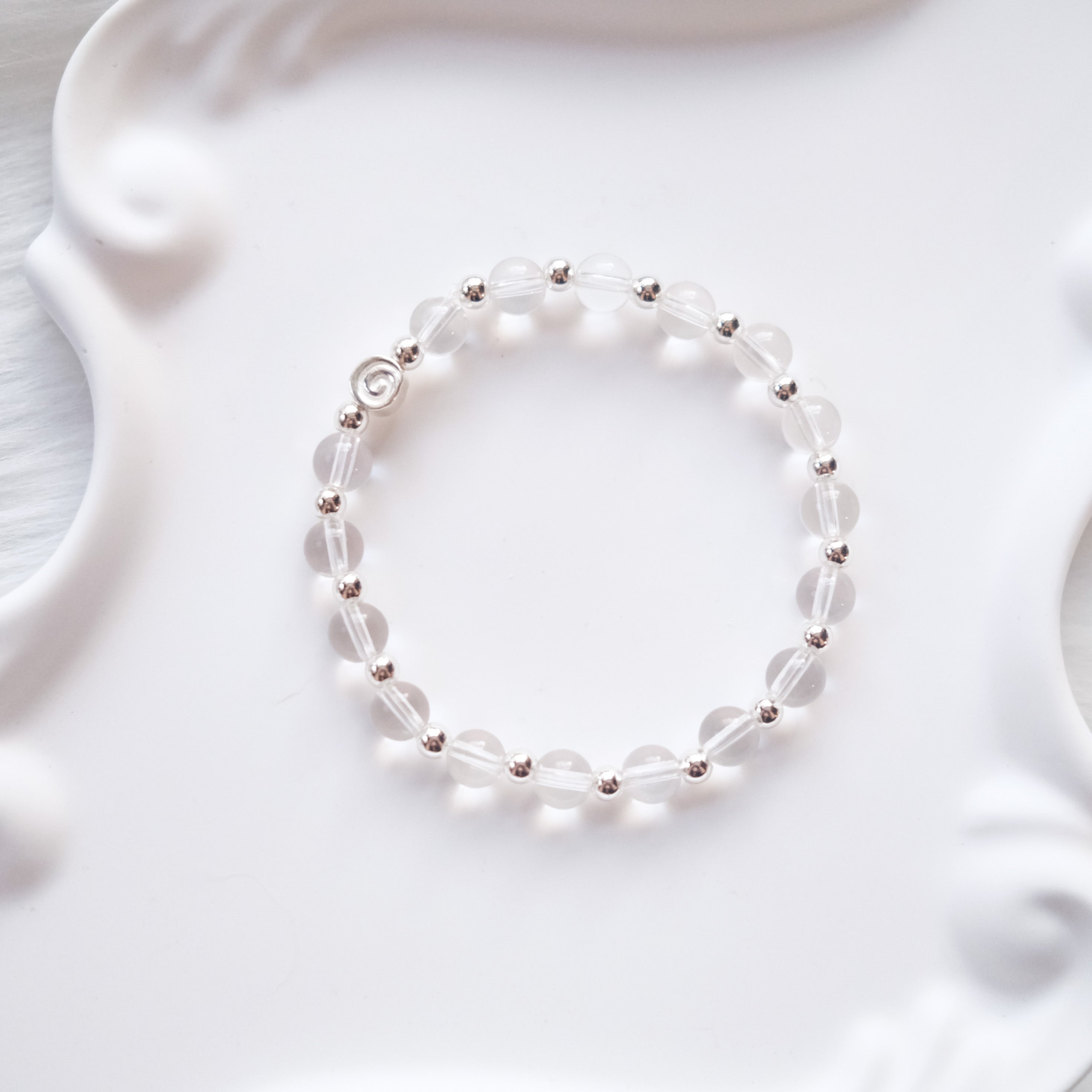 Spiral Anchor – Clear Quartz Silver Bracelet | the Spiral Collection