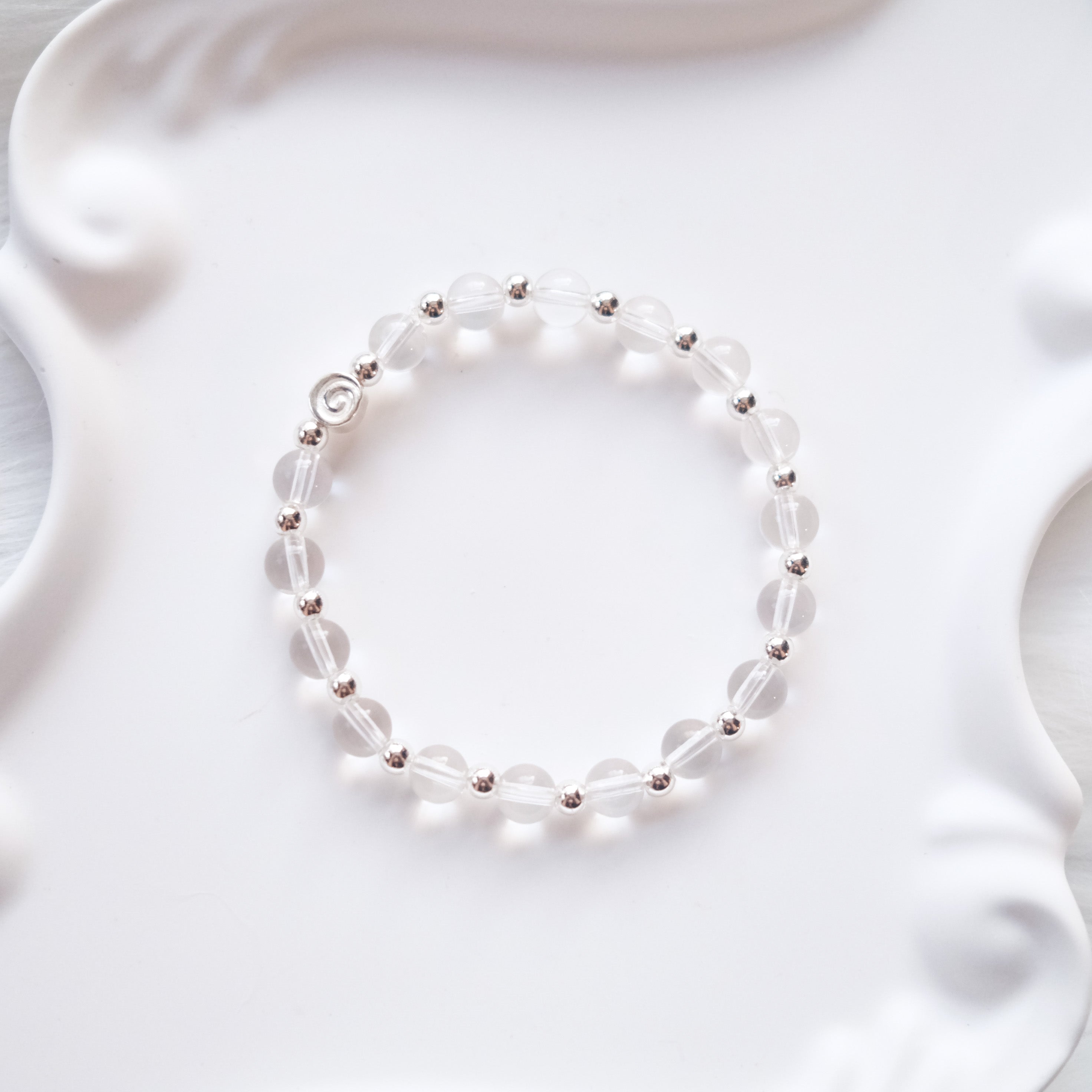 Spiral Anchor – Clear Quartz Silver Bracelet | the Spiral Collection