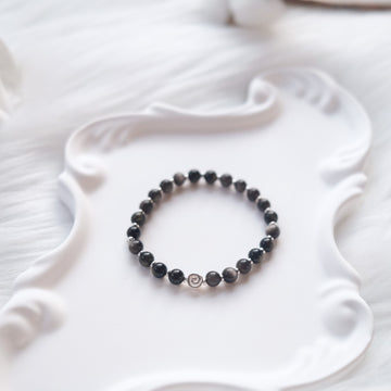 Spiral Anchor – Obsidian Silver Bracelet | the Spiral Collection