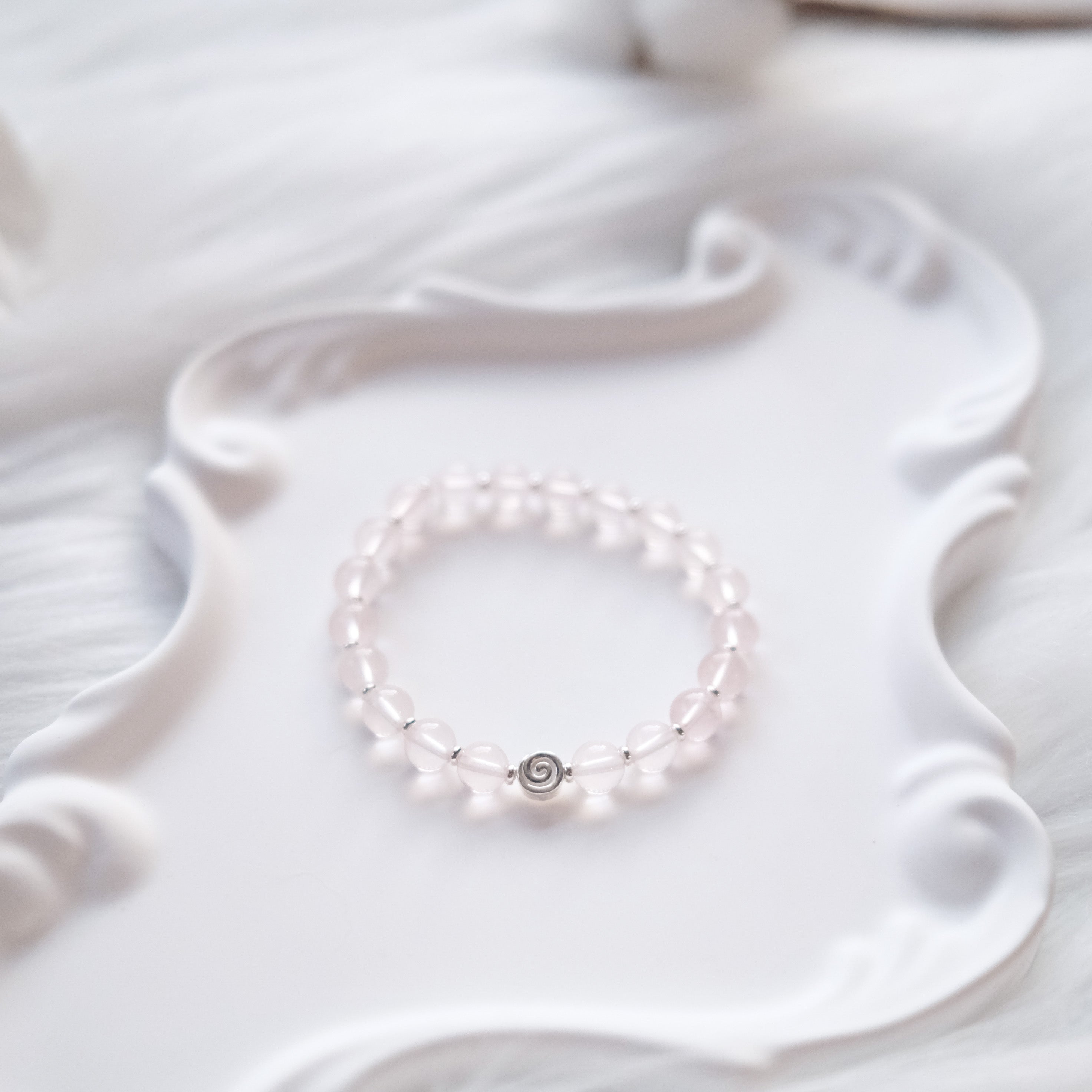 Spiral Anchor – Star Rose Quartz Silver Bracelet | the Spiral Collection