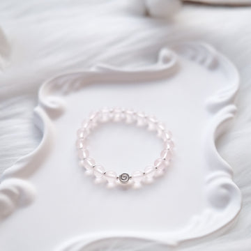 Spiral Anchor – Star Rose Quartz Silver Bracelet | the Spiral Collection
