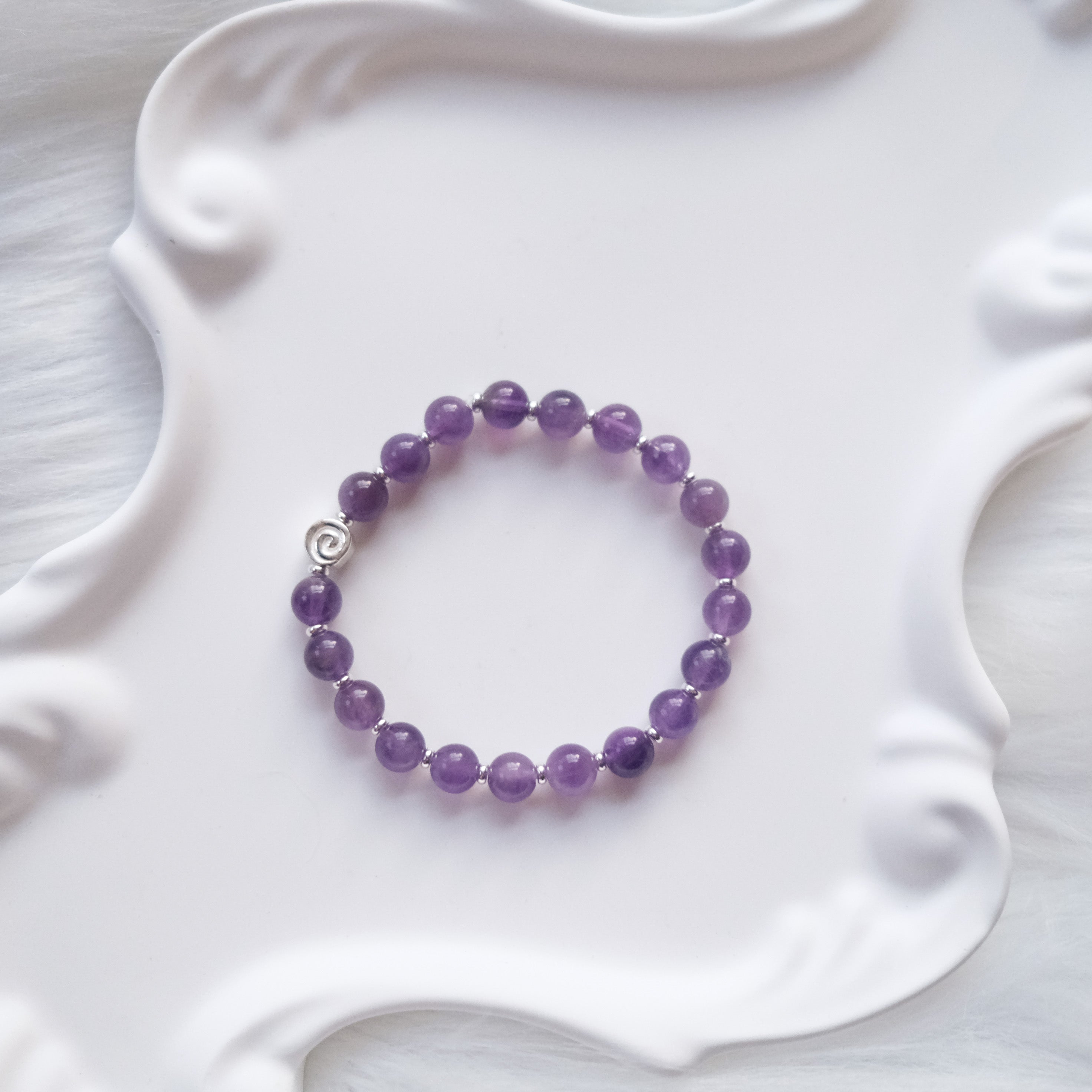 Spiral Anchor – Amethyst Silver Bracelet | the Spiral Collection