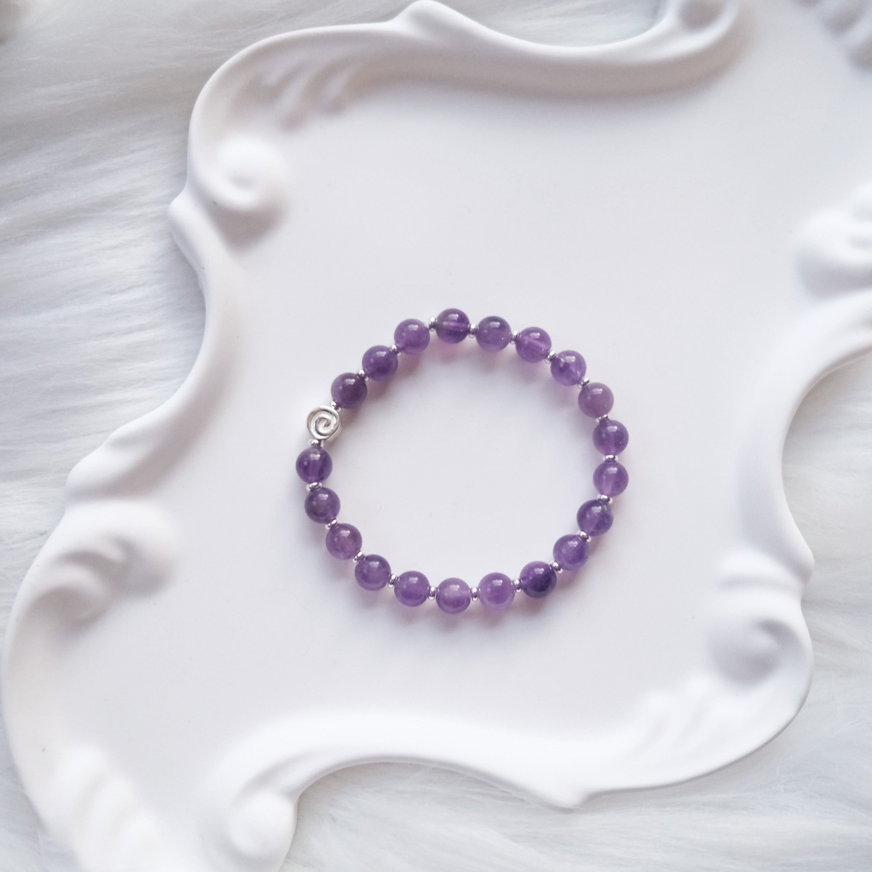 Spiral Anchor – Amethyst Silver Bracelet | the Spiral Collection