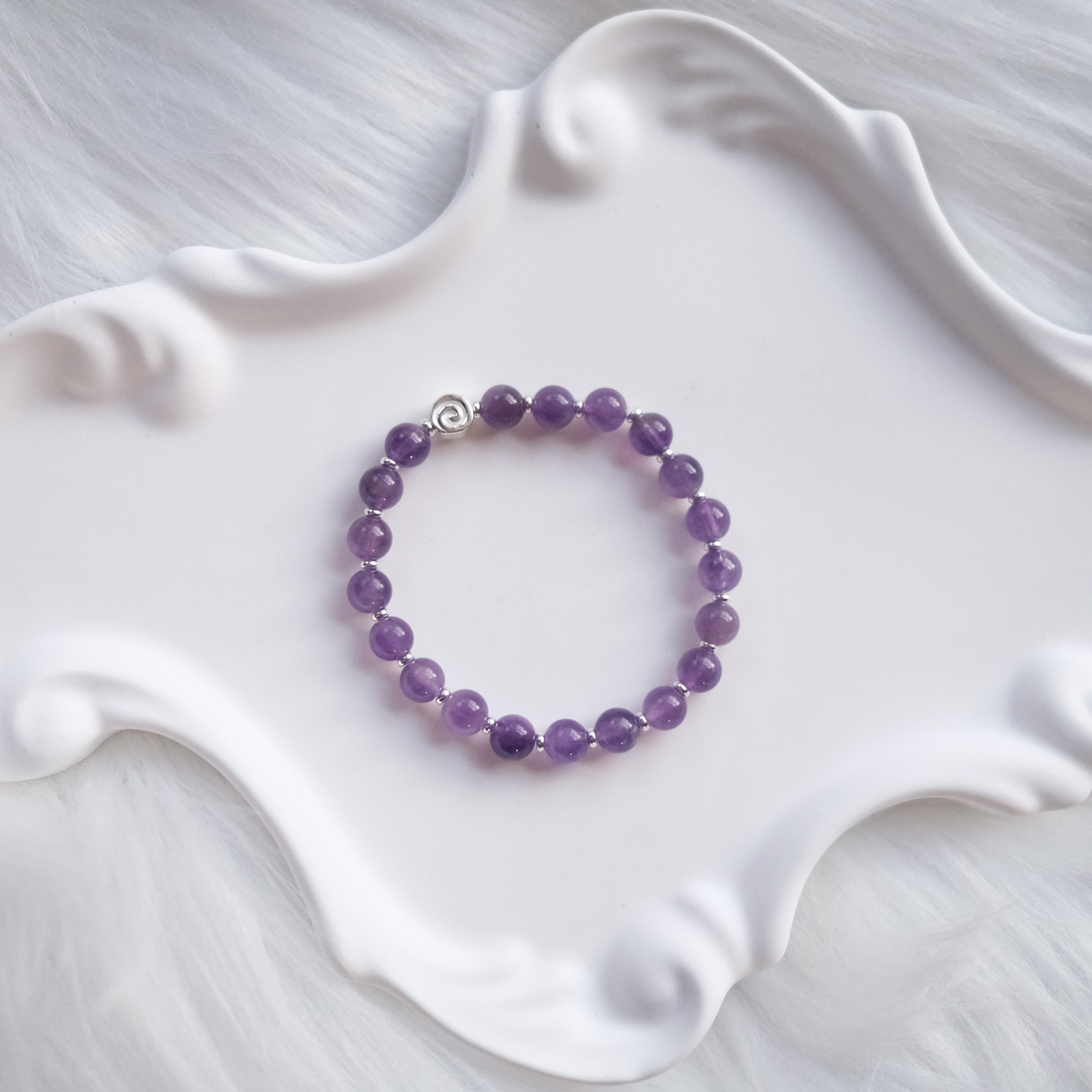 Spiral Anchor – Amethyst Silver Bracelet | the Spiral Collection