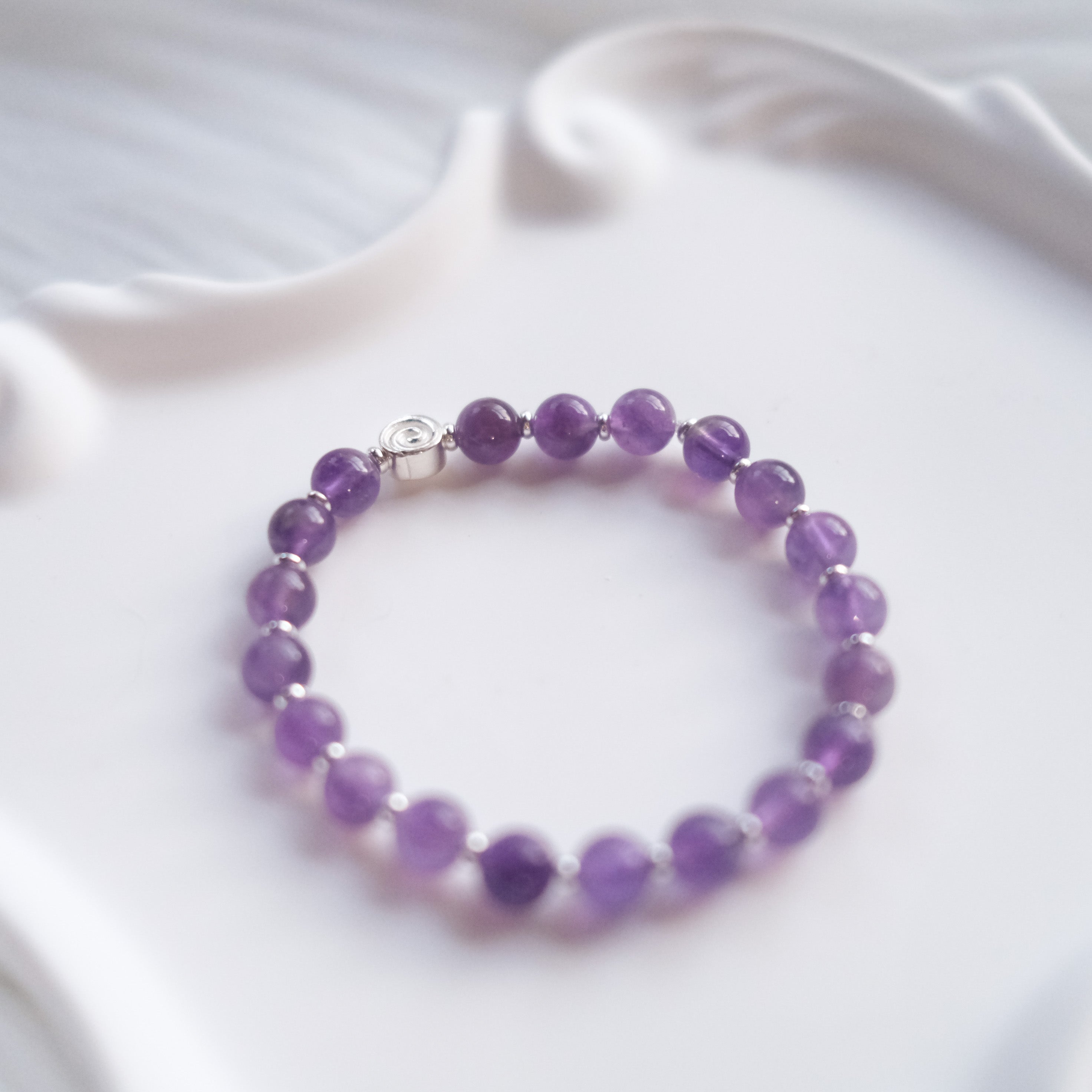 Spiral Anchor – Amethyst Silver Bracelet | the Spiral Collection