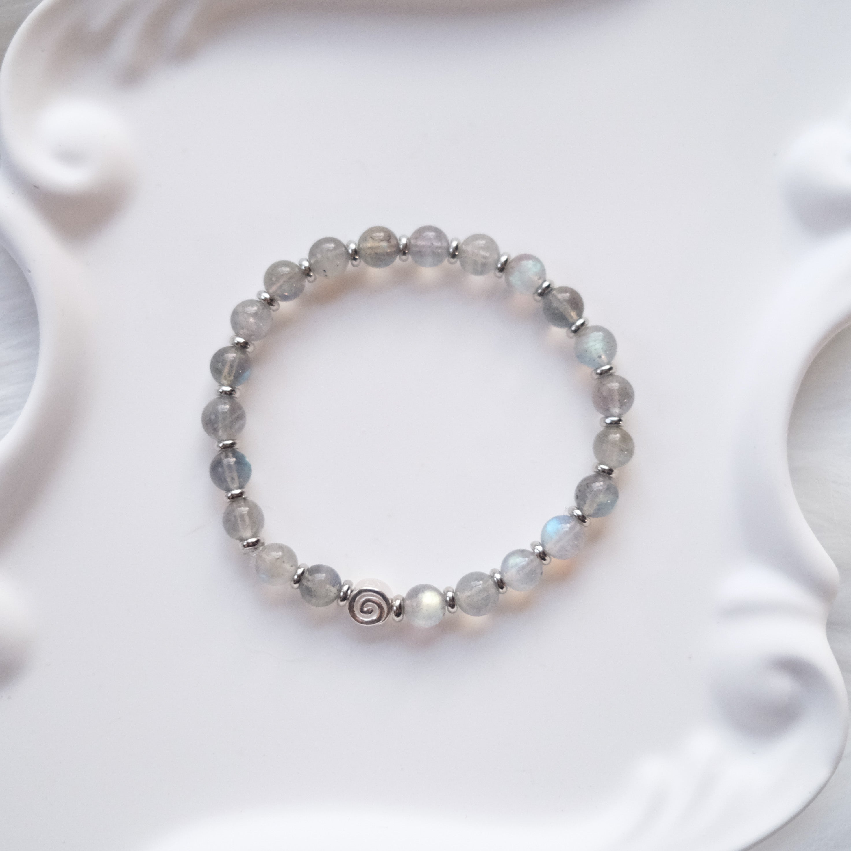 Spiral Anchor – Moonstone Silver Bracelet | the Spiral Collection