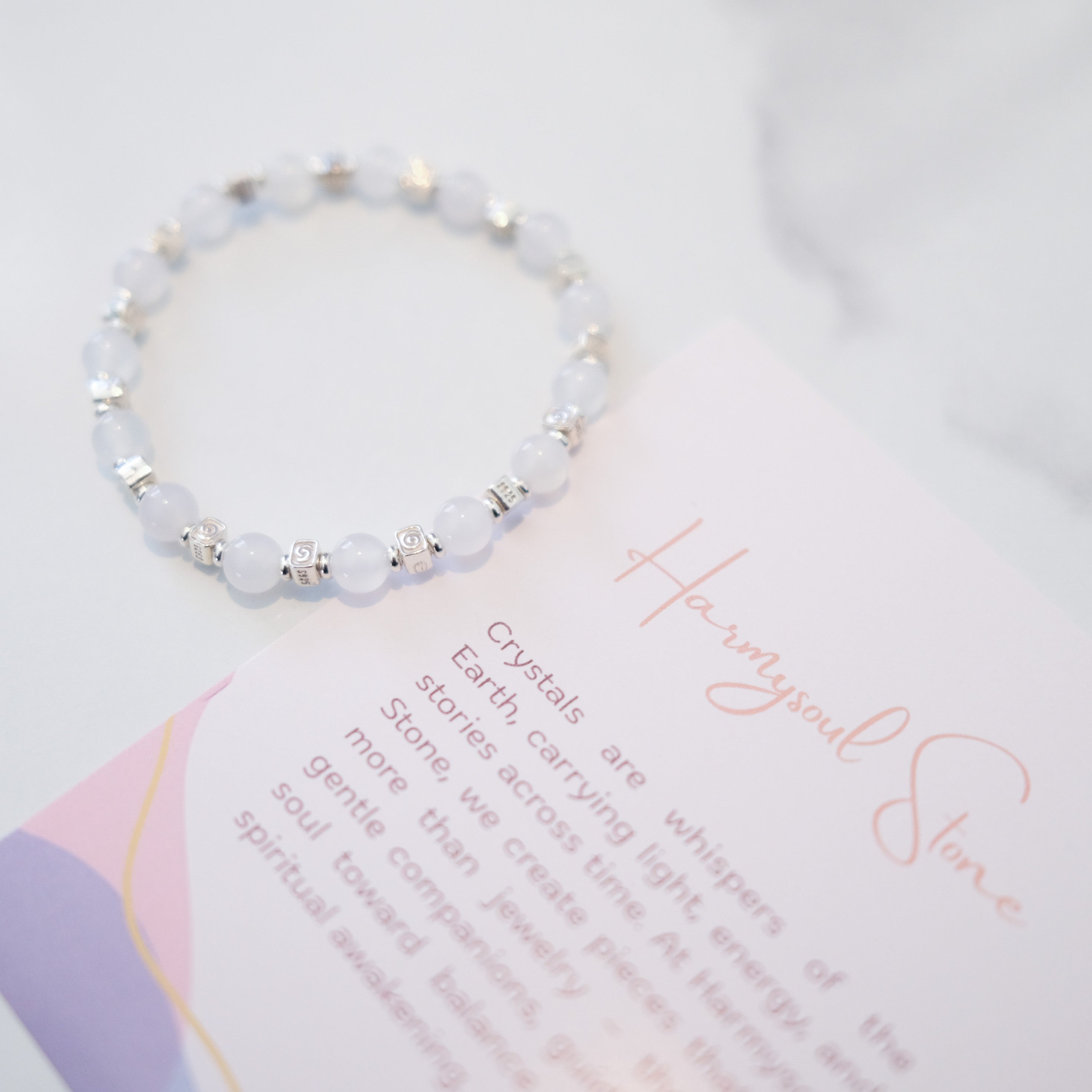 Spiral Flow – White Chalcedony Silver Bracelet | the Spiral Collection