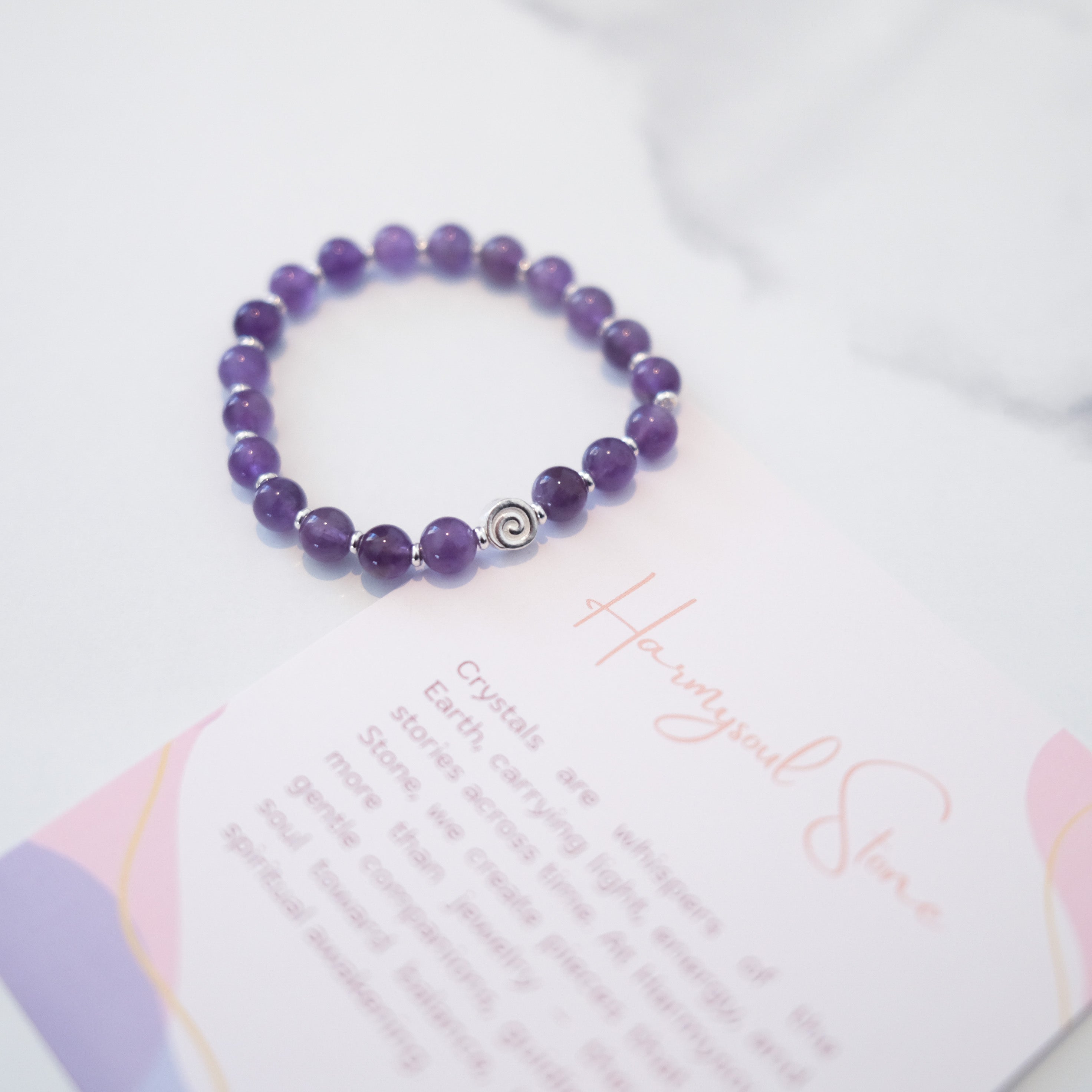Spiral Anchor – Amethyst Silver Bracelet | the Spiral Collection