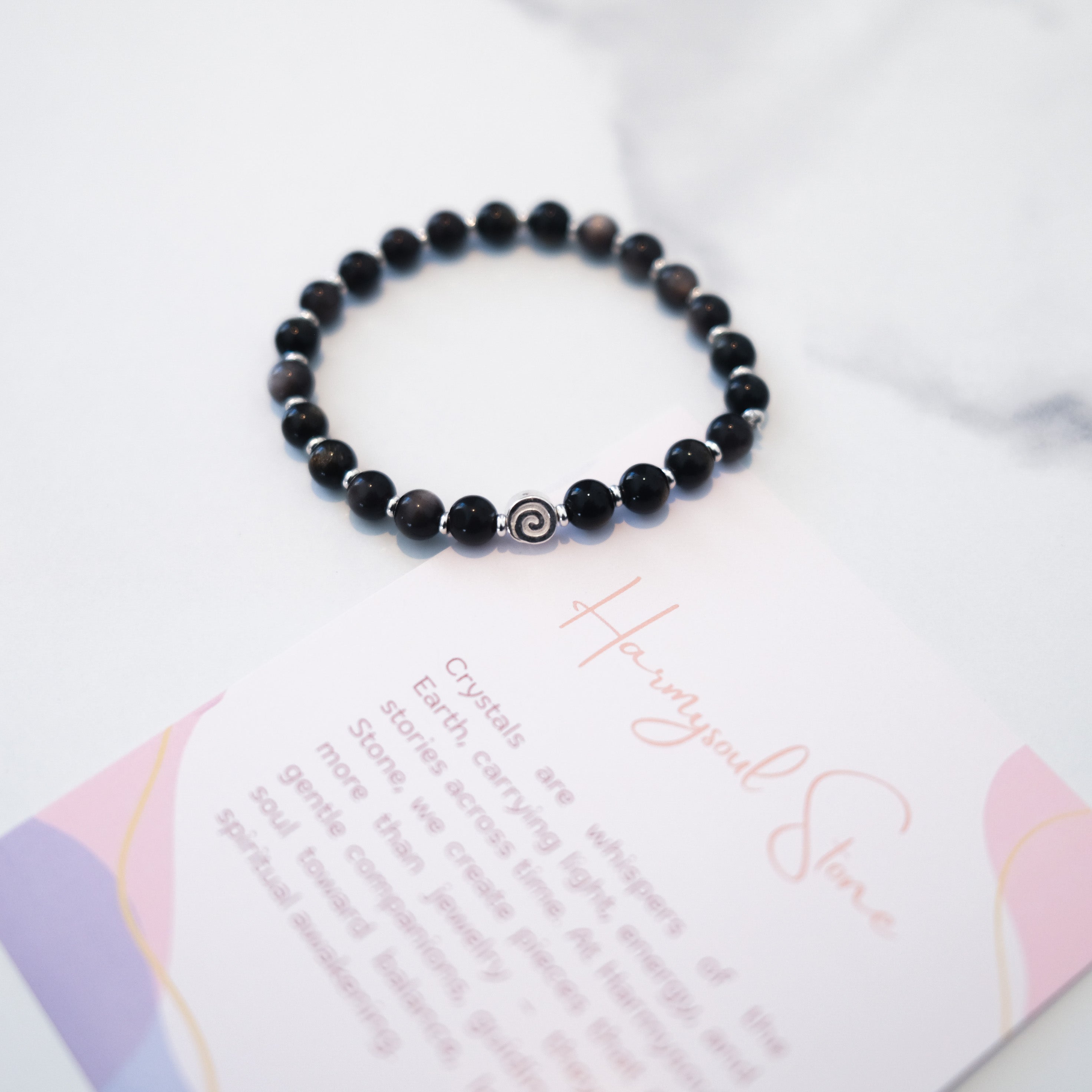 Spiral Anchor – Obsidian Silver Bracelet | the Spiral Collection