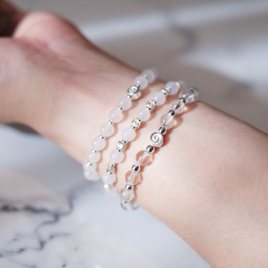 Spiral Anchor – Clear Quartz Silver Bracelet | the Spiral Collection