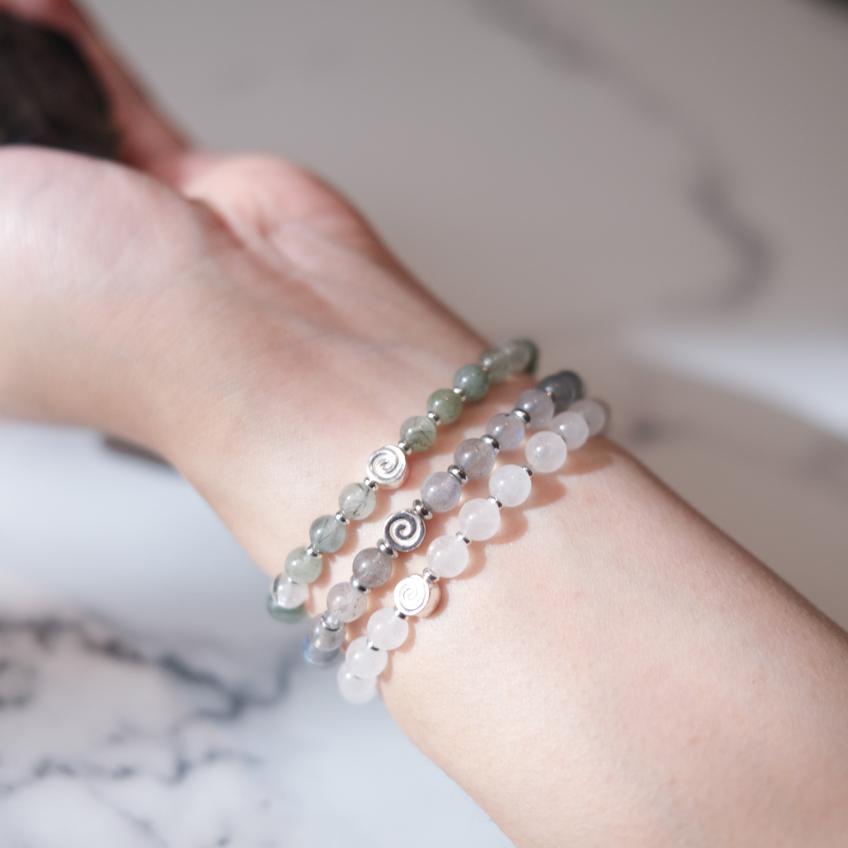 Spiral Anchor – Moonstone Silver Bracelet | the Spiral Collection