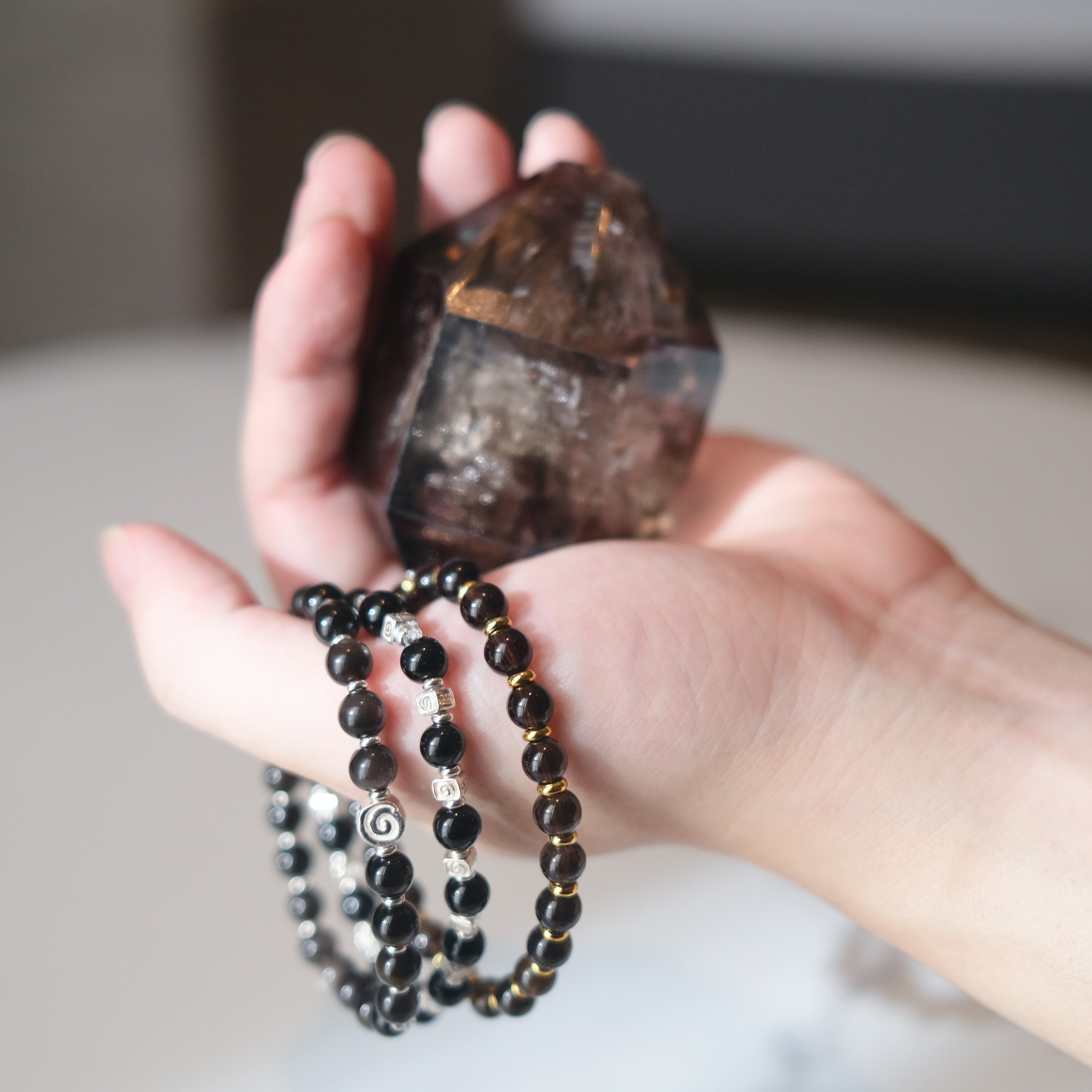 Spiral Flow – Obsidian Silver Bracelet | the Spiral Collection