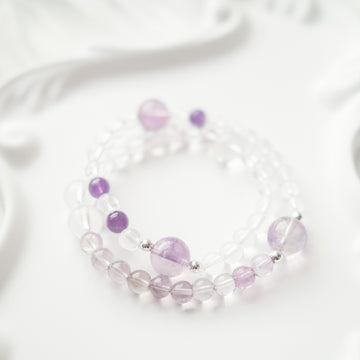 Serenity & Grounding – Amethyst & Clear Quartz Bracelet