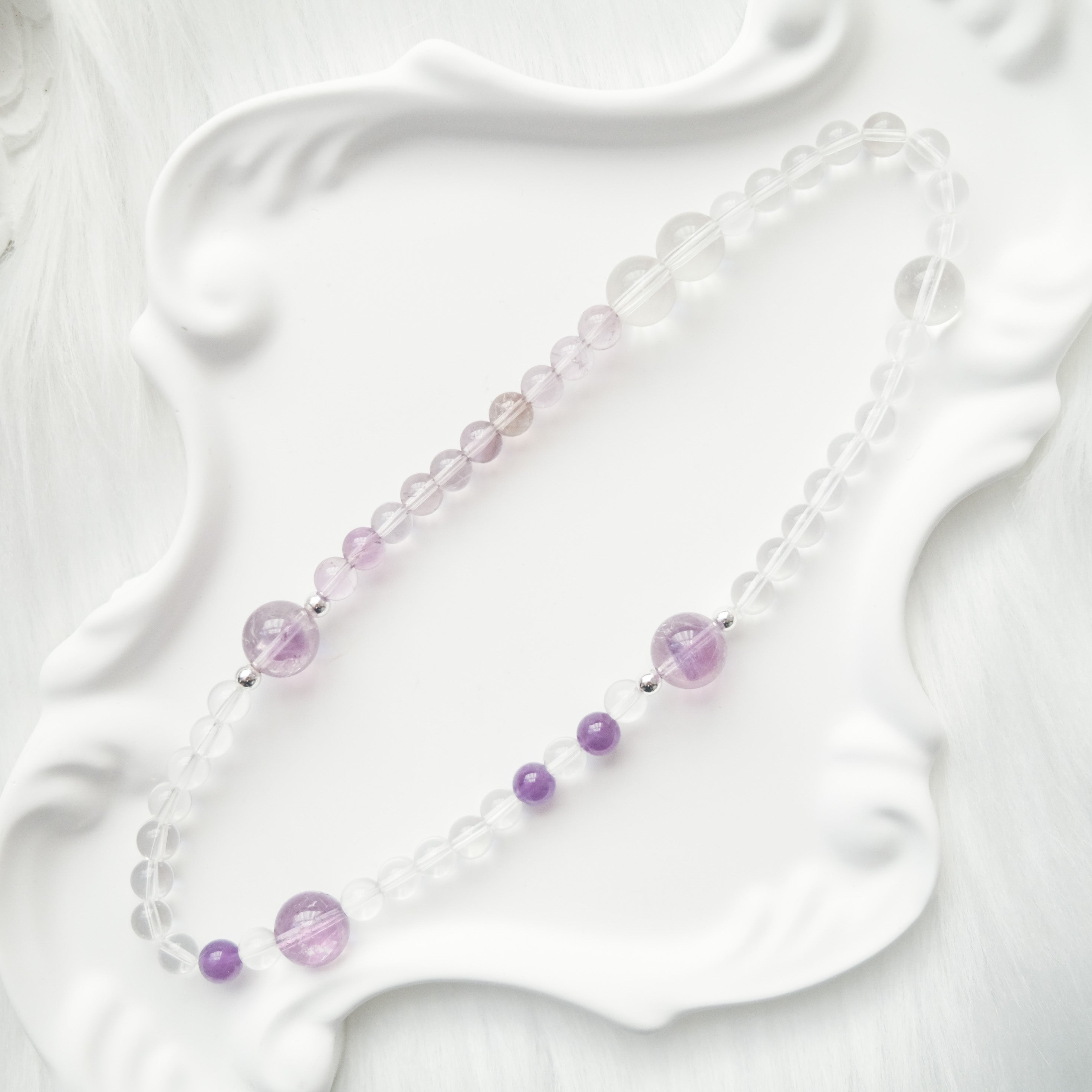 Serenity & Grounding – Amethyst & Clear Quartz Bracelet
