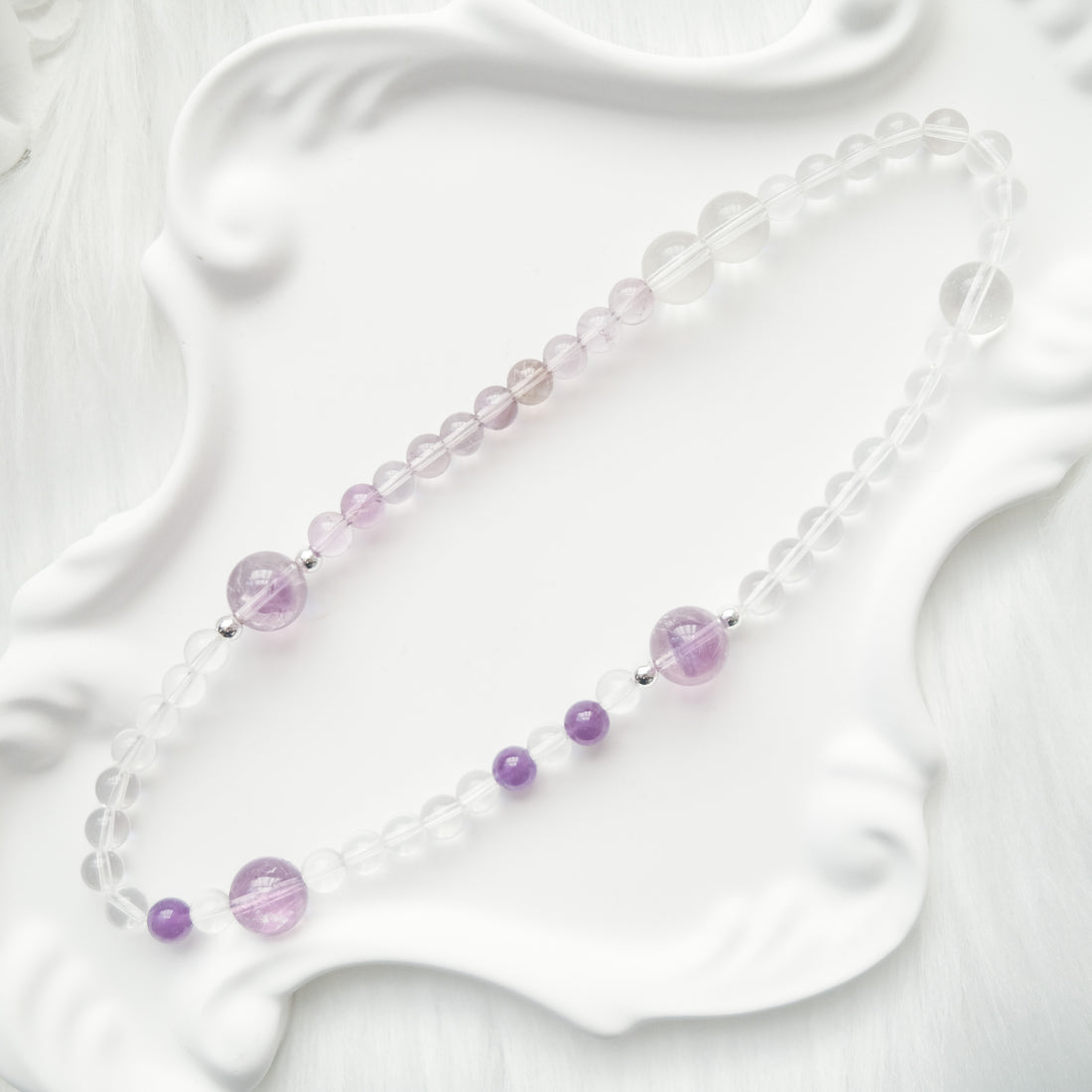 Serenity & Grounding – Amethyst & Clear Quartz Bracelet