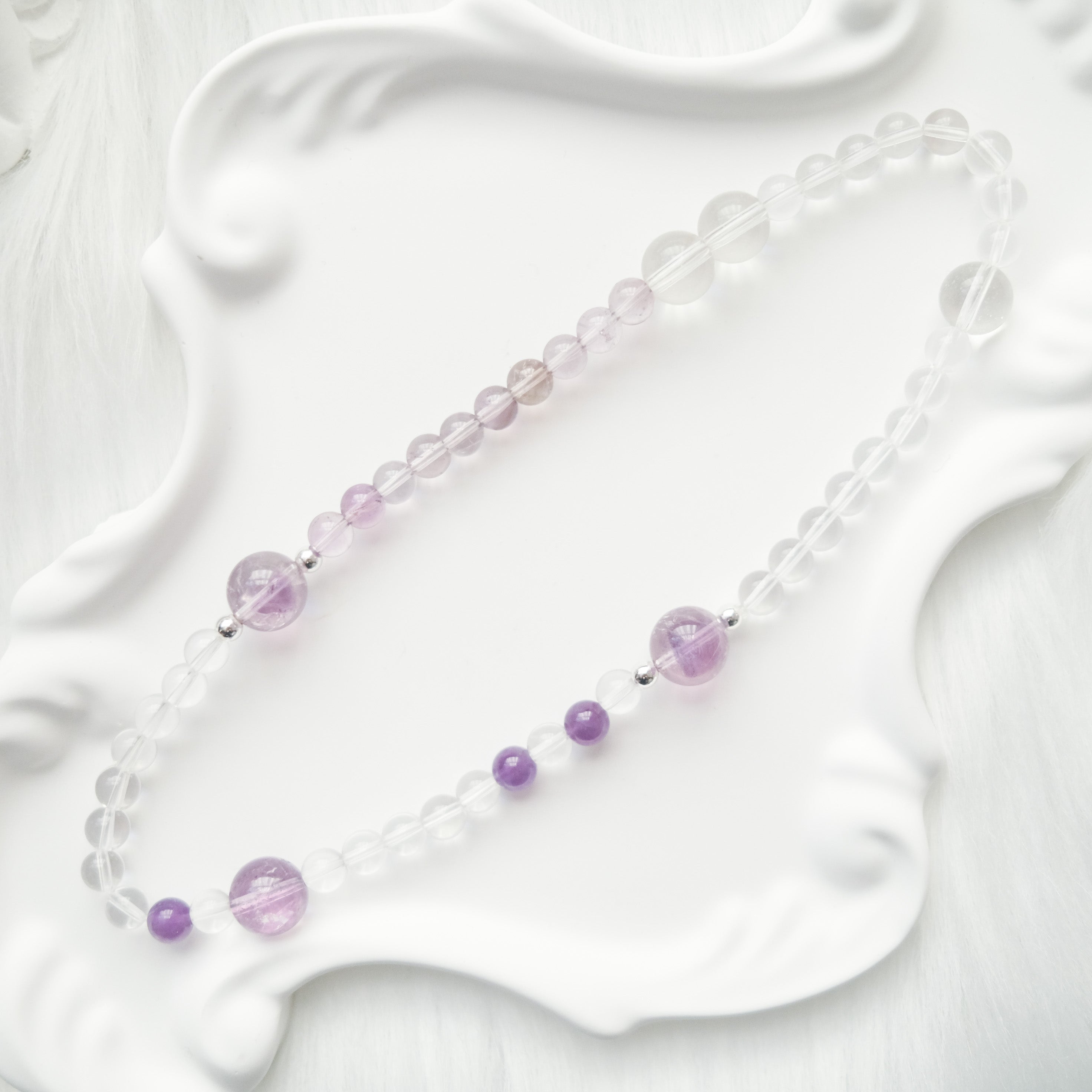 Serenity & Grounding – Amethyst & Clear Quartz Bracelet