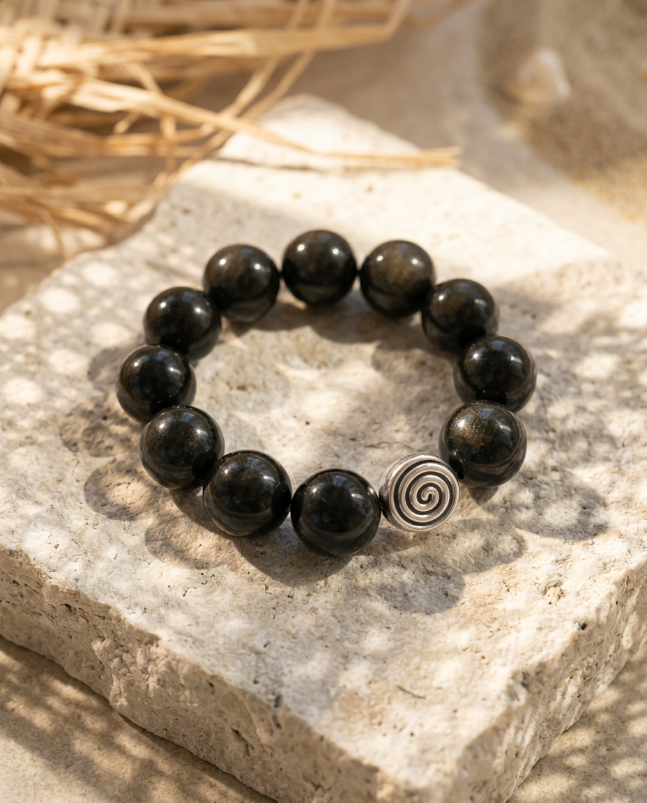 Spiral Abyss 16mm Crystal Bracelet | Grounding | Harmysoul