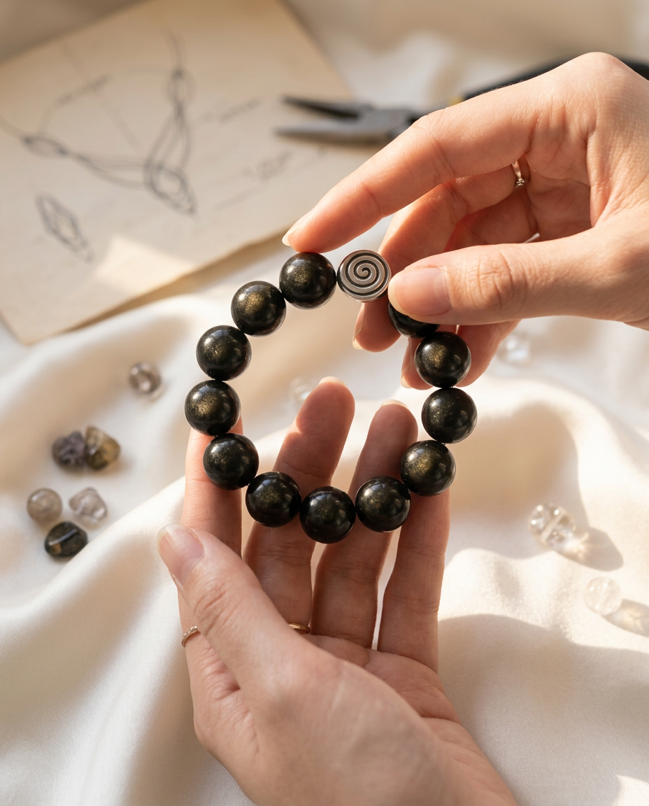 Spiral Abyss 16mm Crystal Bracelet | Grounding | Harmysoul