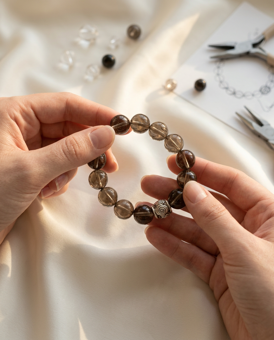 Spiral Guardian 14mm Crystal Bracelet | Protection & Grounding | Harmysoul