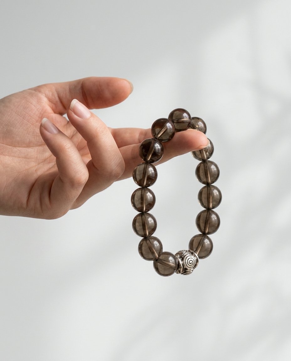 Spiral Guardian 14mm Crystal Bracelet | Protection & Grounding | Harmysoul