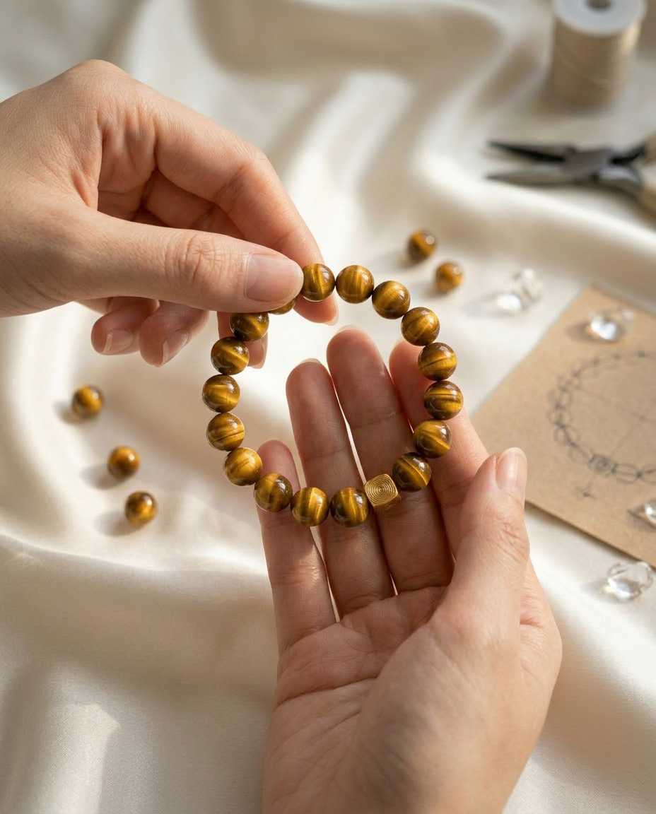 Spiral Echo 10mm Obsidian & Tiger's Eye Bracelet | Emotional Balance Bracelet | Harmysoul
