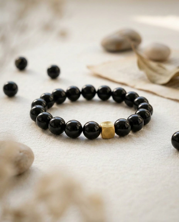 Spiral Echo 10mm Obsidian & Tiger's Eye Bracelet | Emotional Balance Bracelet | Harmysoul