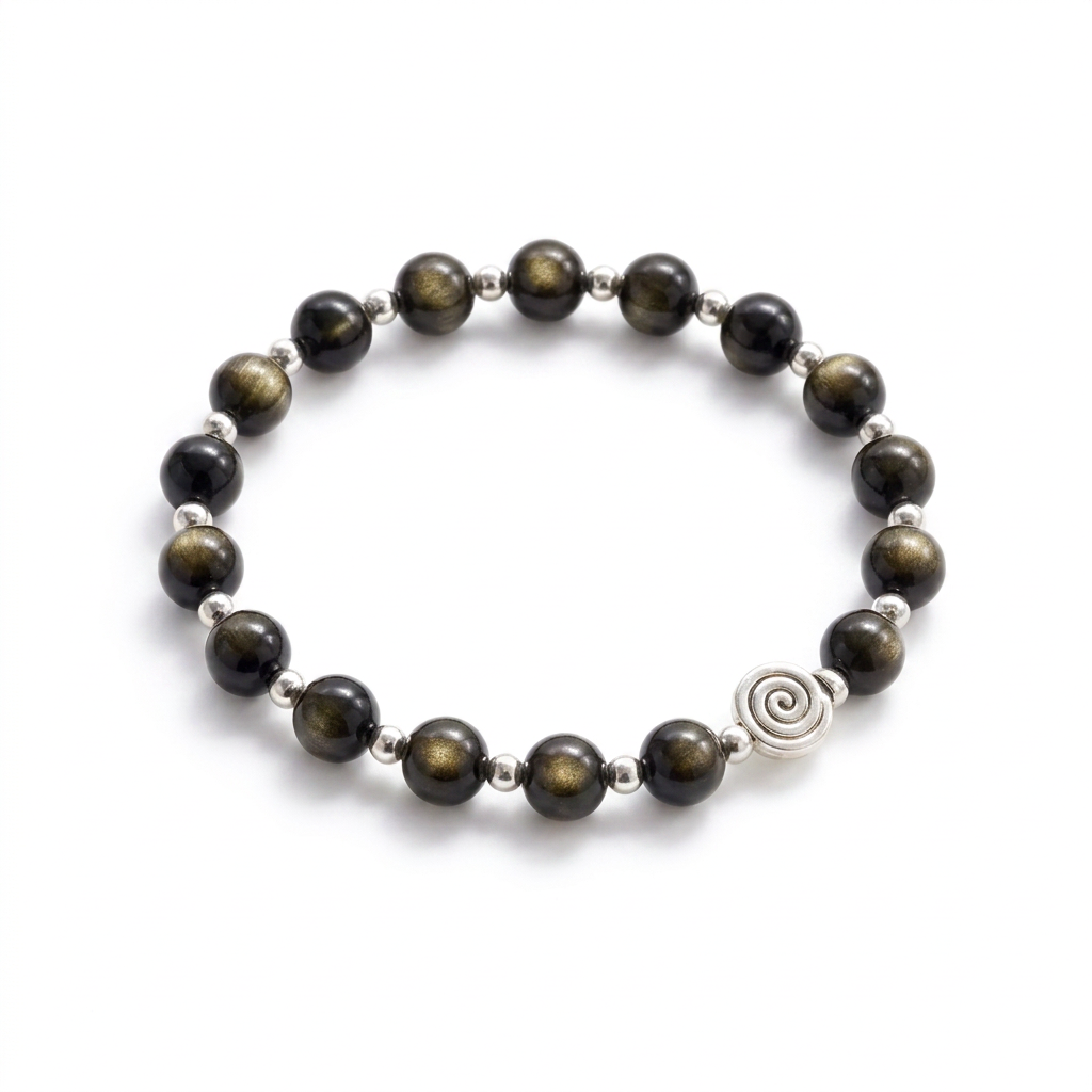 Spiral Core 8mm Crystal Bracelet | Minimal Everyday Energy Bracelet | Harmysoul