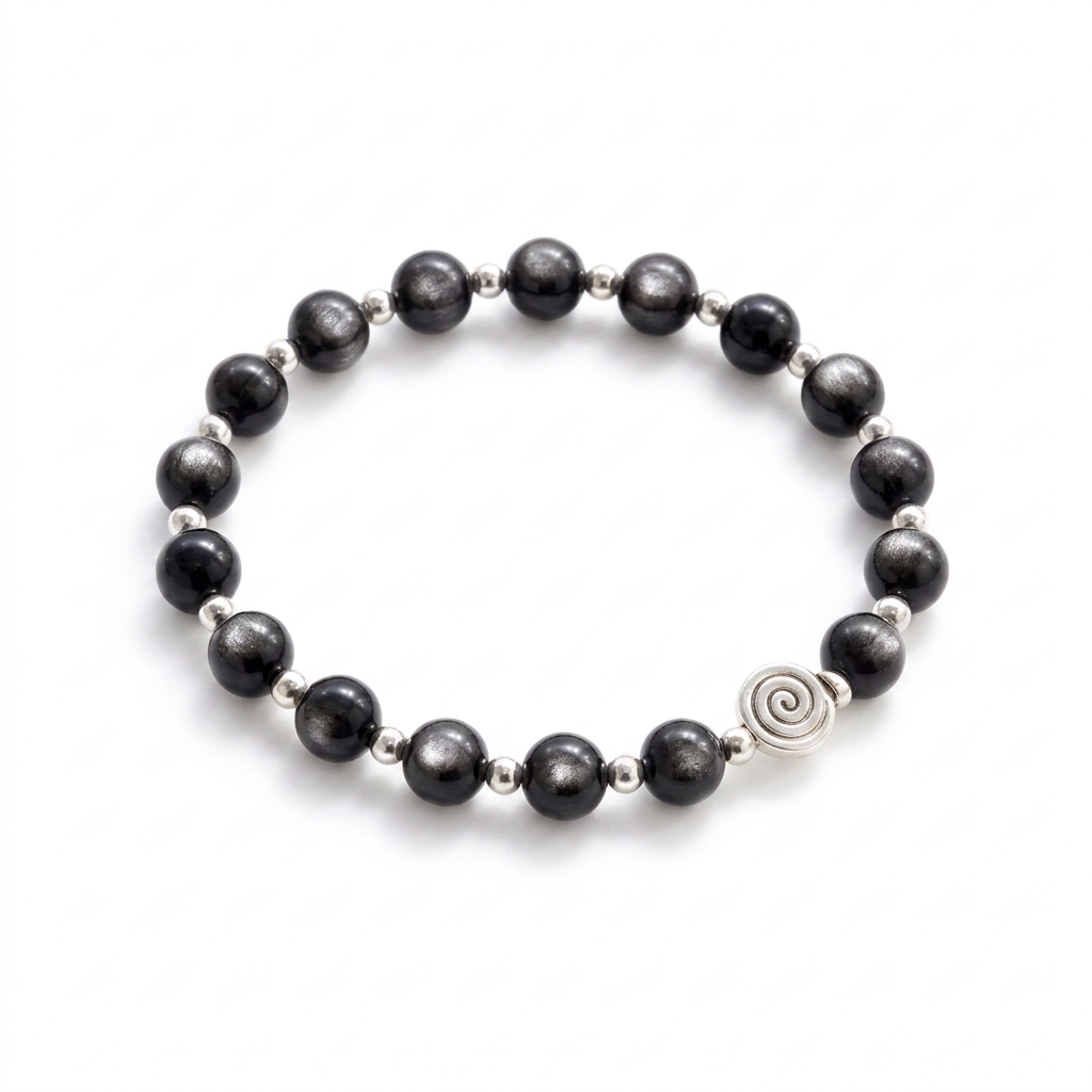 Spiral Core 8mm Crystal Bracelet | Minimal Everyday Energy Bracelet | Harmysoul