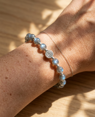 Spiral Core 8mm Crystal Bracelet | Minimal Everyday Energy Bracelet | Harmysoul