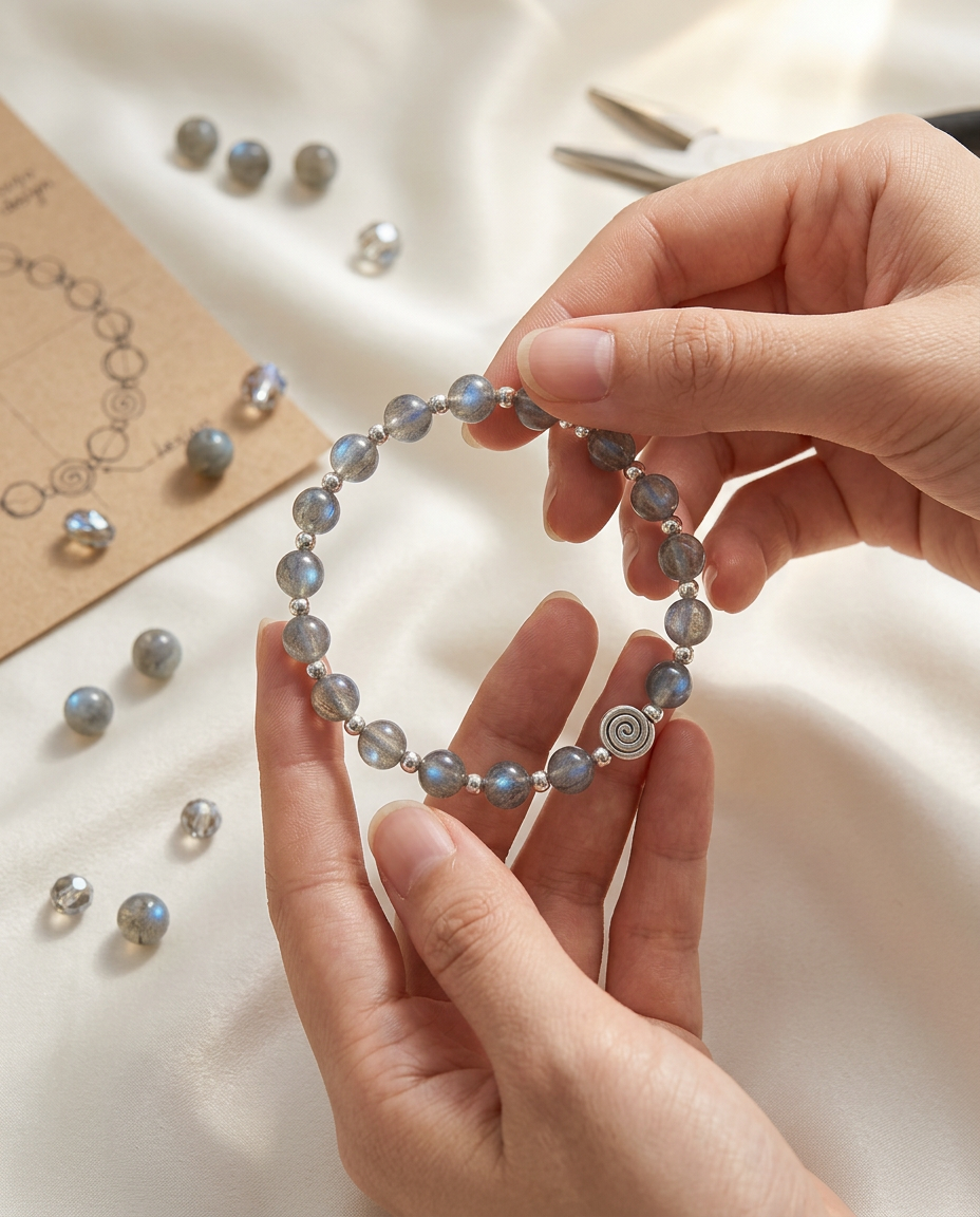 Spiral Core 8mm Crystal Bracelet | Minimal Everyday Energy Bracelet | Harmysoul