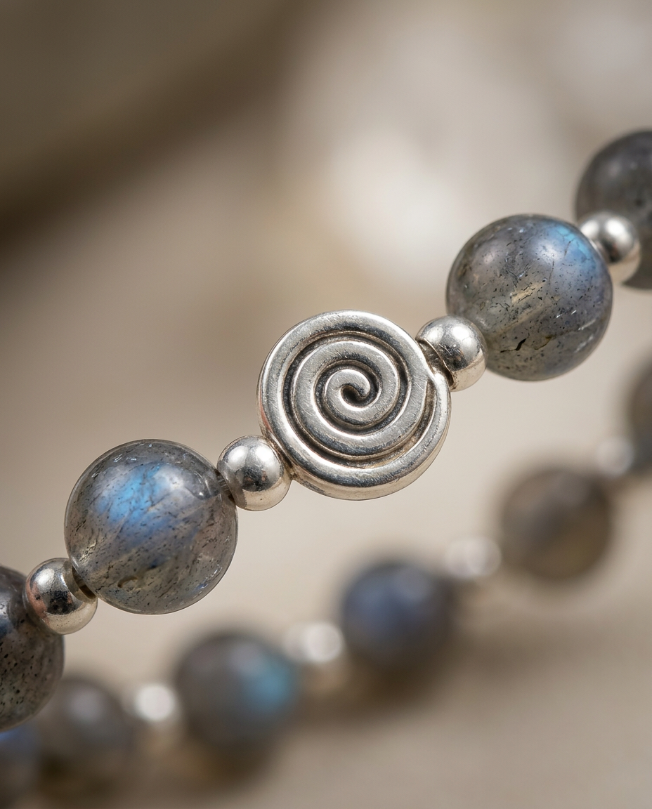 Spiral Core 8mm Crystal Bracelet | Minimal Everyday Energy Bracelet | Harmysoul
