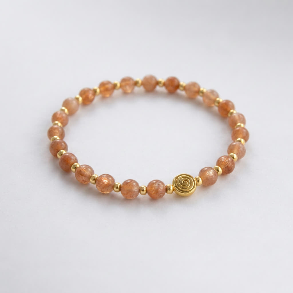 Spiral Core Gold Edition 6mm Crystal Bracelet | Minimal Energy Bracelet | Harmysoul