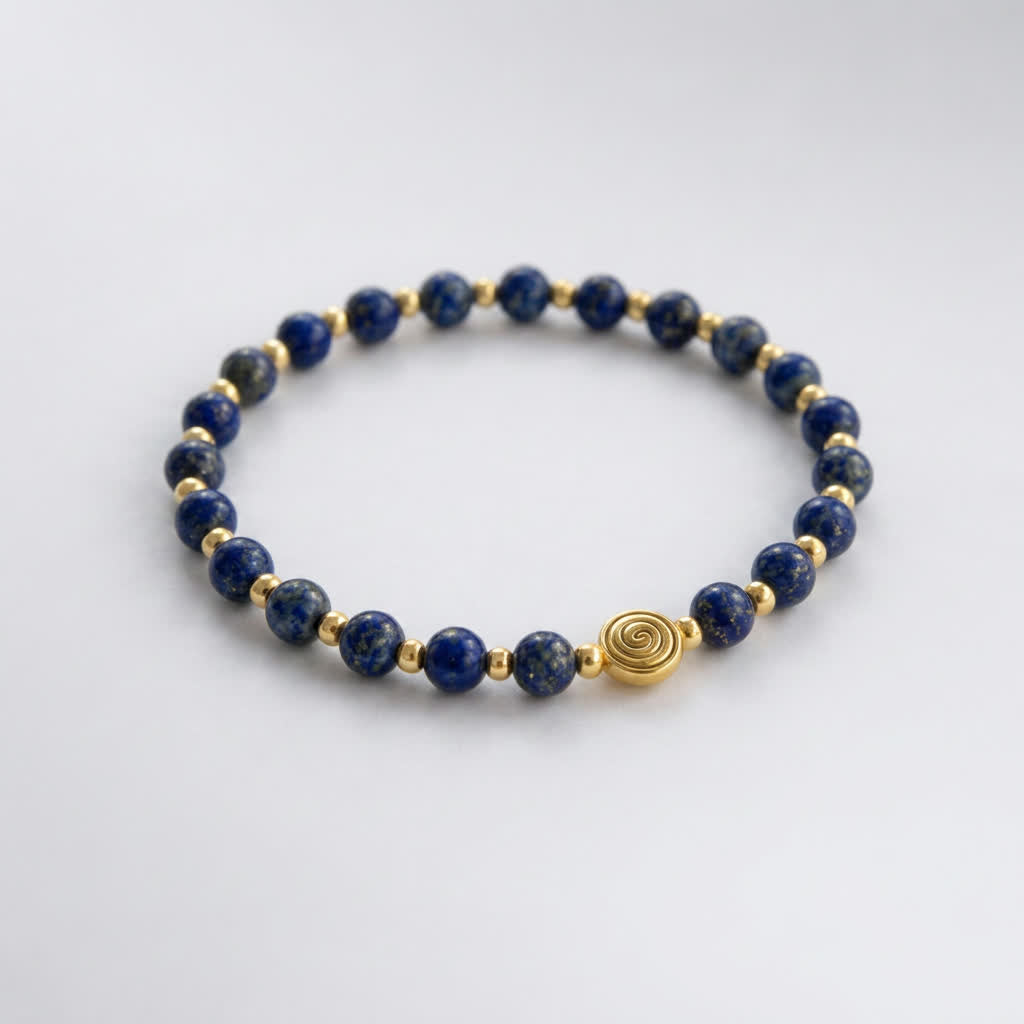 Spiral Core Gold Edition 6mm Crystal Bracelet | Minimal Energy Bracelet | Harmysoul