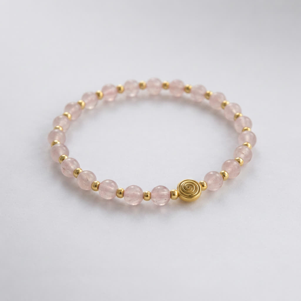 Spiral Core Gold Edition 6mm Crystal Bracelet | Minimal Energy Bracelet | Harmysoul