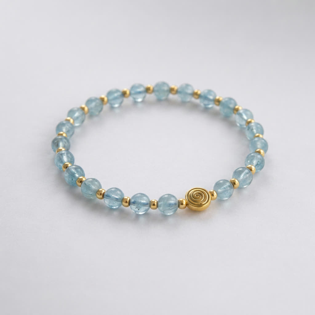 Spiral Core Gold Edition 6mm Crystal Bracelet | Minimal Energy Bracelet | Harmysoul