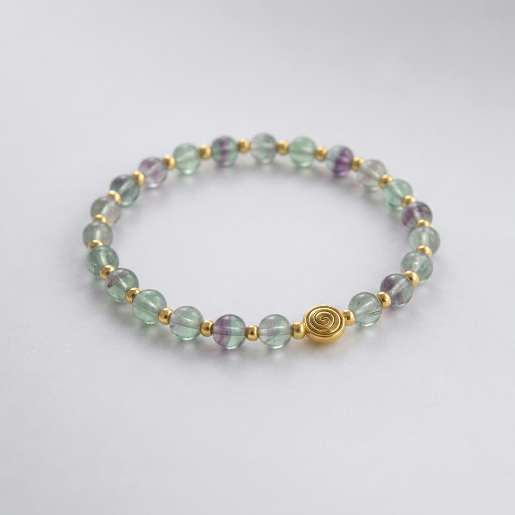 Spiral Core Gold Edition 6mm Crystal Bracelet | Minimal Energy Bracelet | Harmysoul
