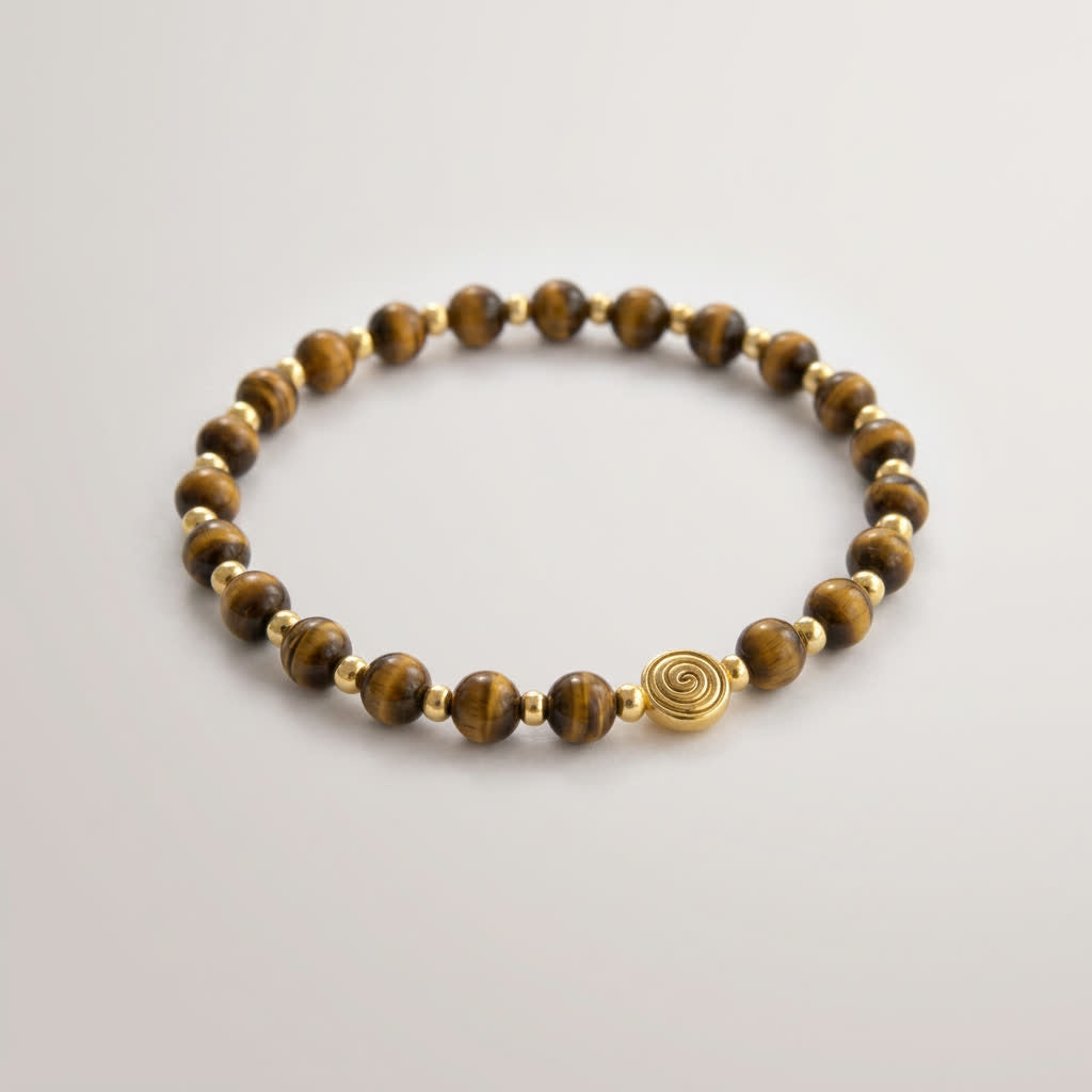 Spiral Core Gold Edition 6mm Crystal Bracelet | Minimal Energy Bracelet | Harmysoul
