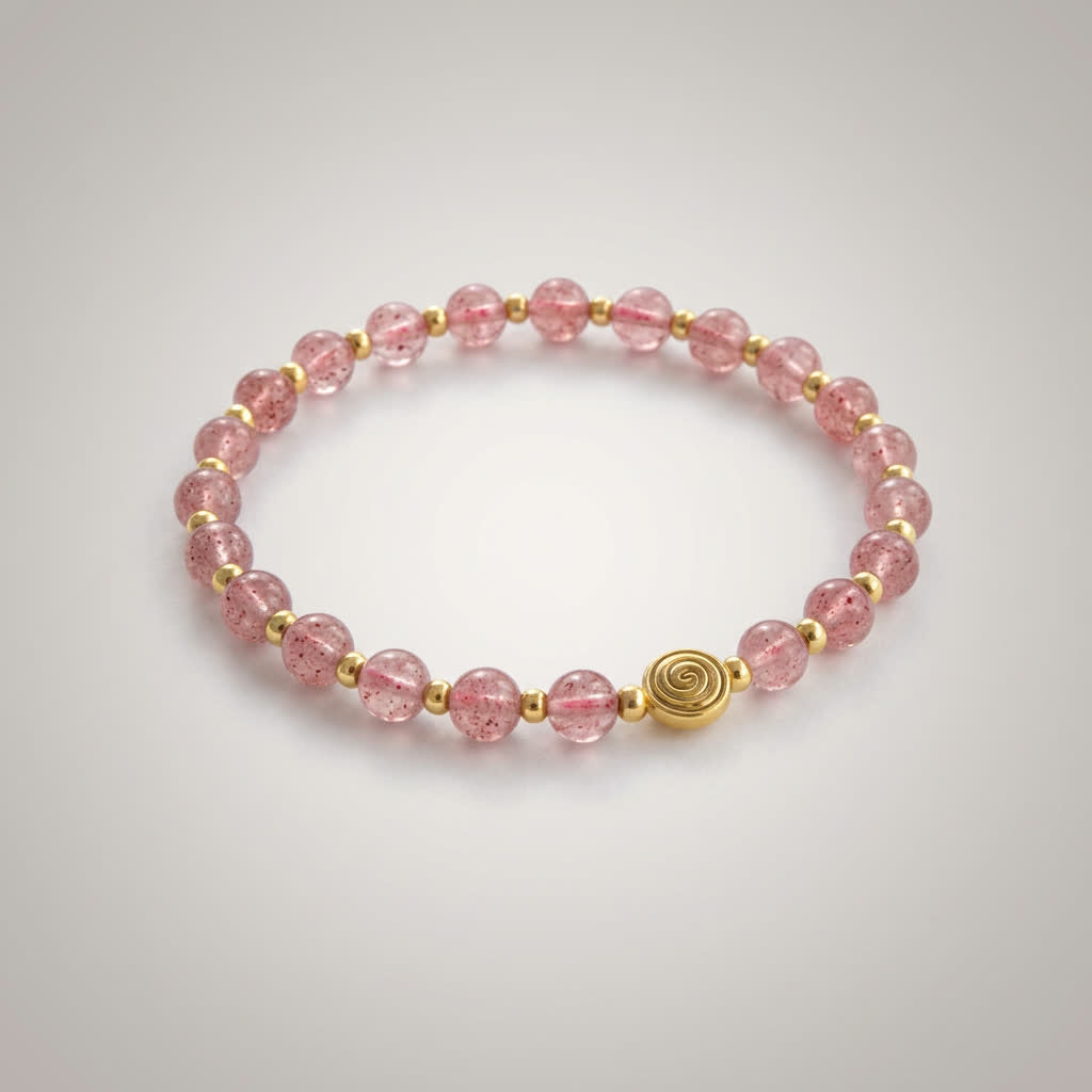 Spiral Core Gold Edition 6mm Crystal Bracelet | Minimal Energy Bracelet | Harmysoul