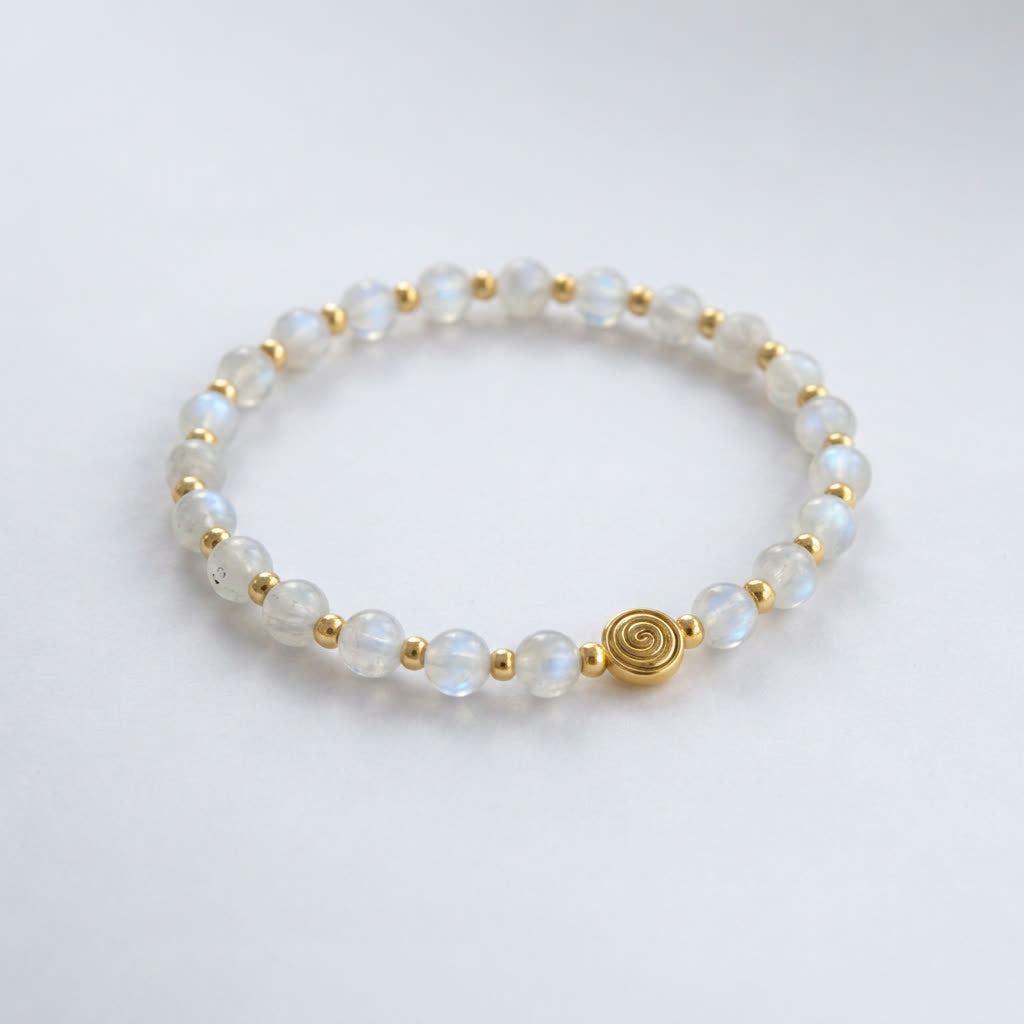 Spiral Core Gold Edition 6mm Crystal Bracelet | Minimal Energy Bracelet | Harmysoul