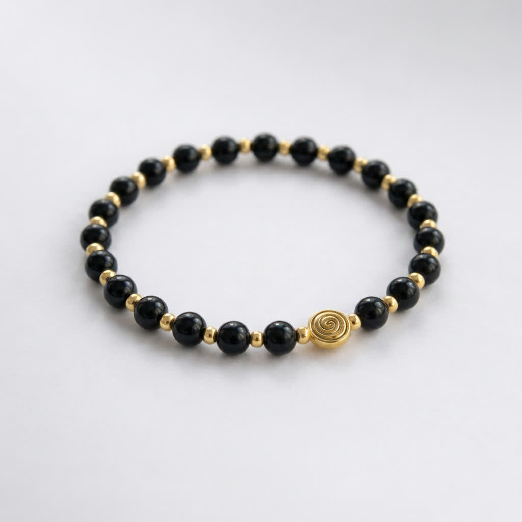 Spiral Core Gold Edition 6mm Crystal Bracelet | Minimal Energy Bracelet | Harmysoul