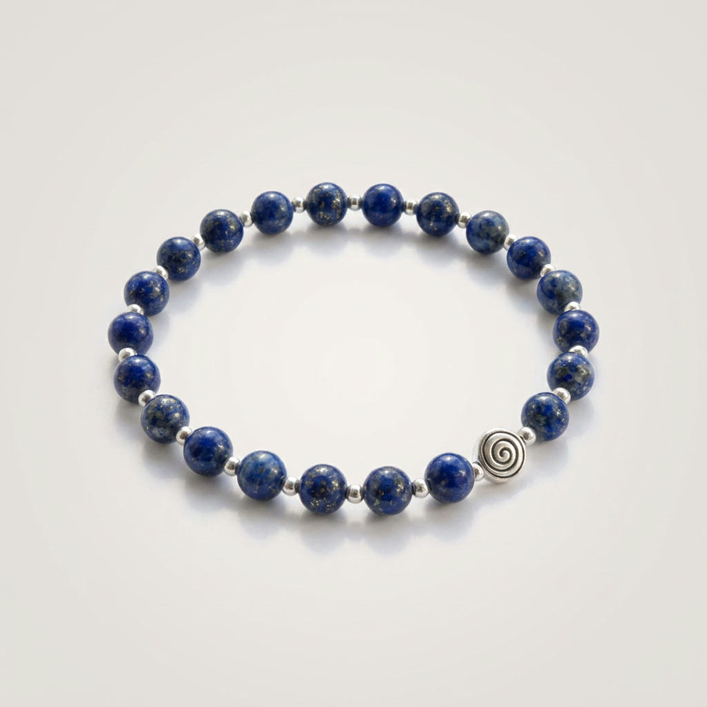 Spiral Core Silver Edition 6mm Crystal Bracelet | Minimal Everyday Bracelet | Harmysoul