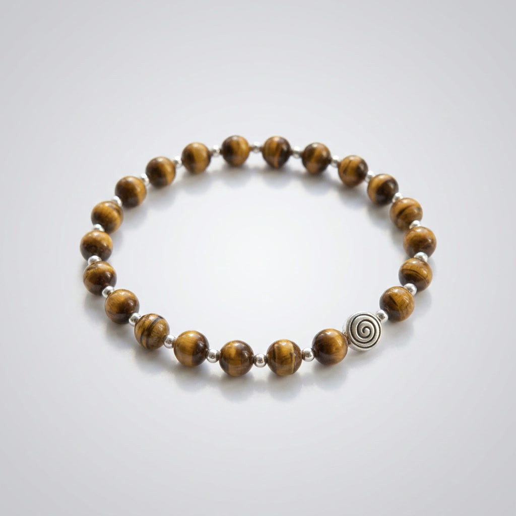 Spiral Core Silver Edition 6mm Crystal Bracelet | Minimal Everyday Bracelet | Harmysoul