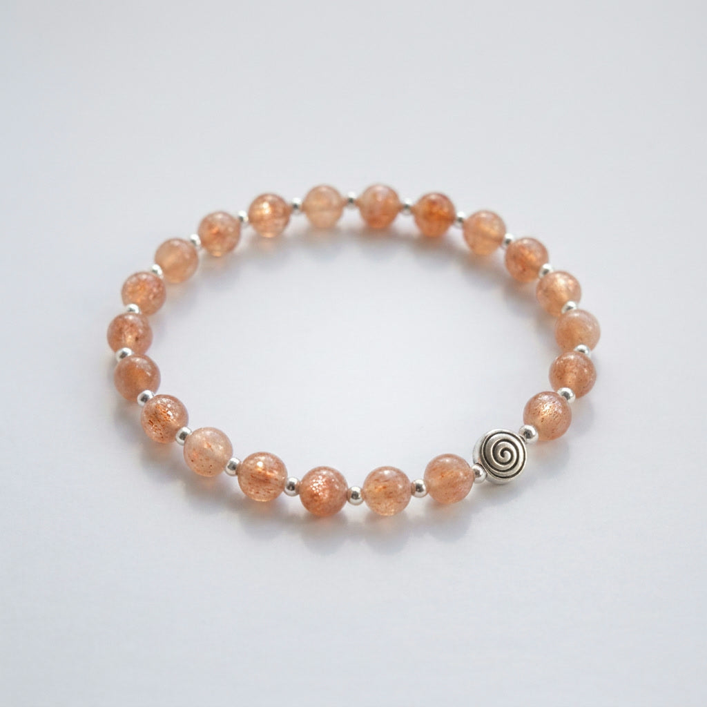 Spiral Core Silver Edition 6mm Crystal Bracelet | Minimal Everyday Bracelet | Harmysoul