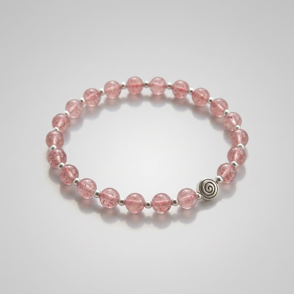 Spiral Core Silver Edition 6mm Crystal Bracelet | Minimal Everyday Bracelet | Harmysoul