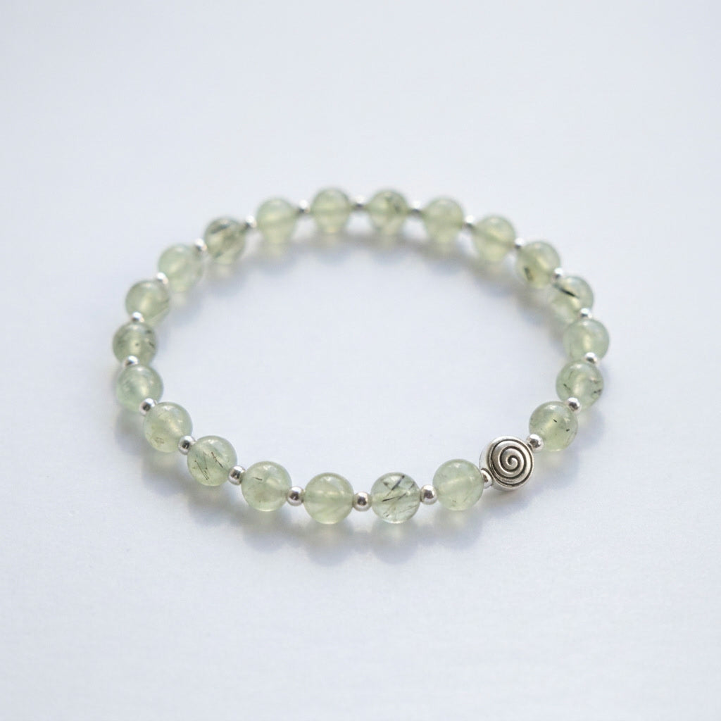 Spiral Core Silver Edition 6mm Crystal Bracelet | Minimal Everyday Bracelet | Harmysoul