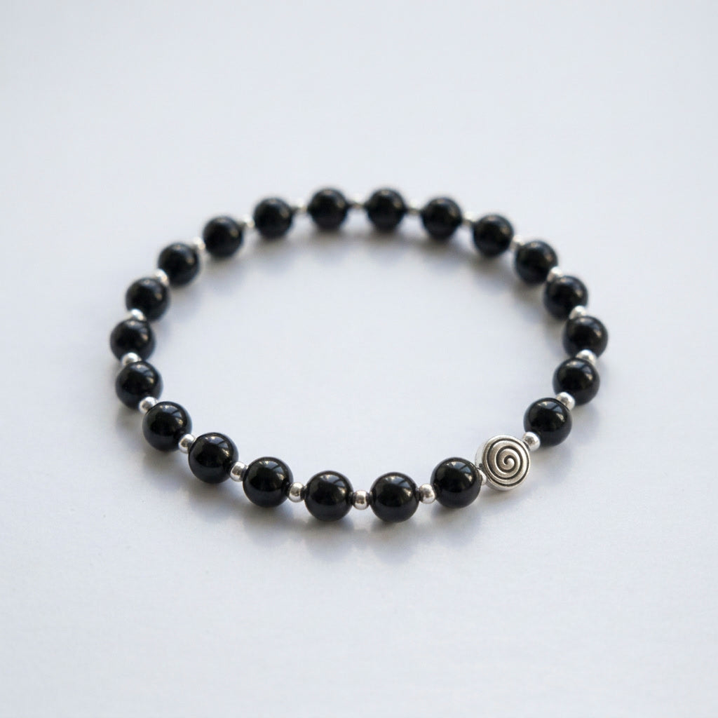 Spiral Core Silver Edition 6mm Crystal Bracelet | Minimal Everyday Bracelet | Harmysoul