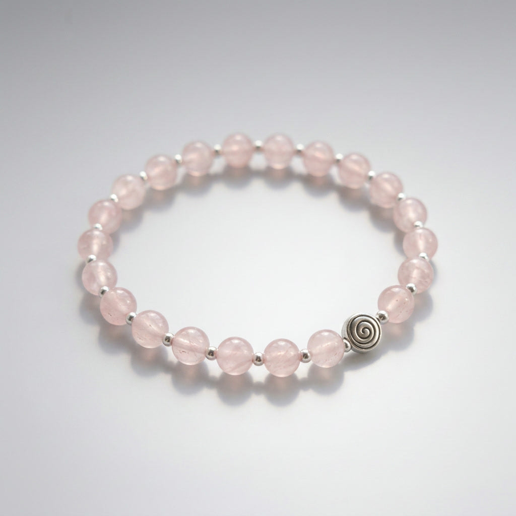 Spiral Core Silver Edition 6mm Crystal Bracelet | Minimal Everyday Bracelet | Harmysoul