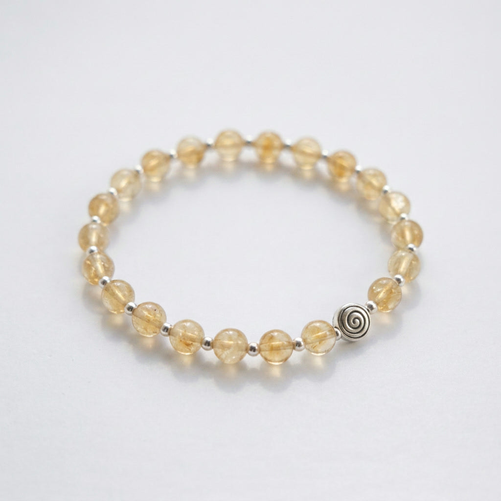 Spiral Core Silver Edition 6mm Crystal Bracelet | Minimal Everyday Bracelet | Harmysoul