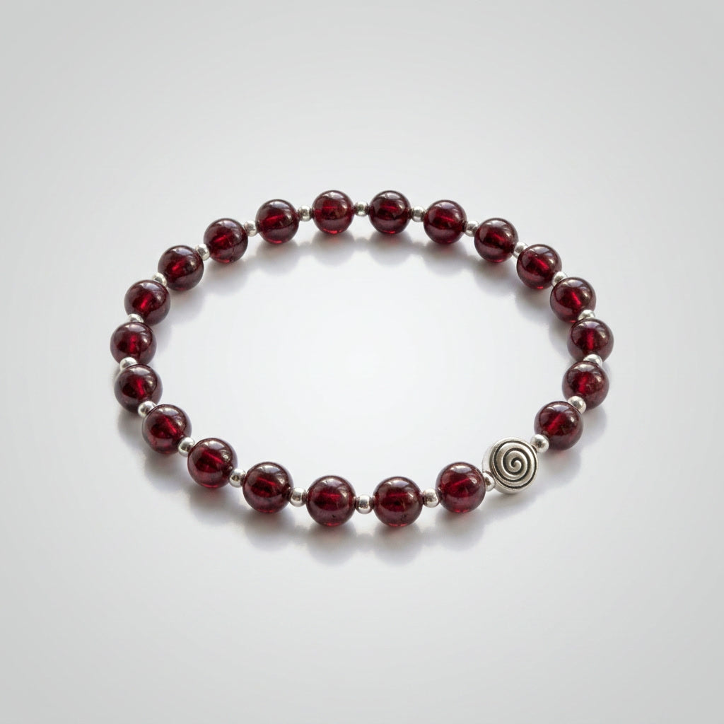 Spiral Core Silver Edition 6mm Crystal Bracelet | Minimal Everyday Bracelet | Harmysoul
